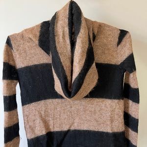 Free People Brown and Black Striped Alpaca Sweater - Size XS